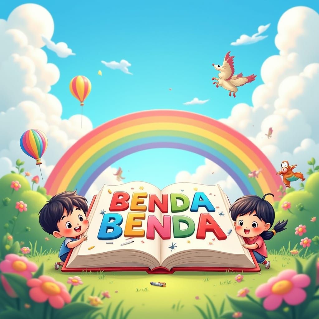 Whimsical Children's Coloring Book Cover in Donghua Anime St...