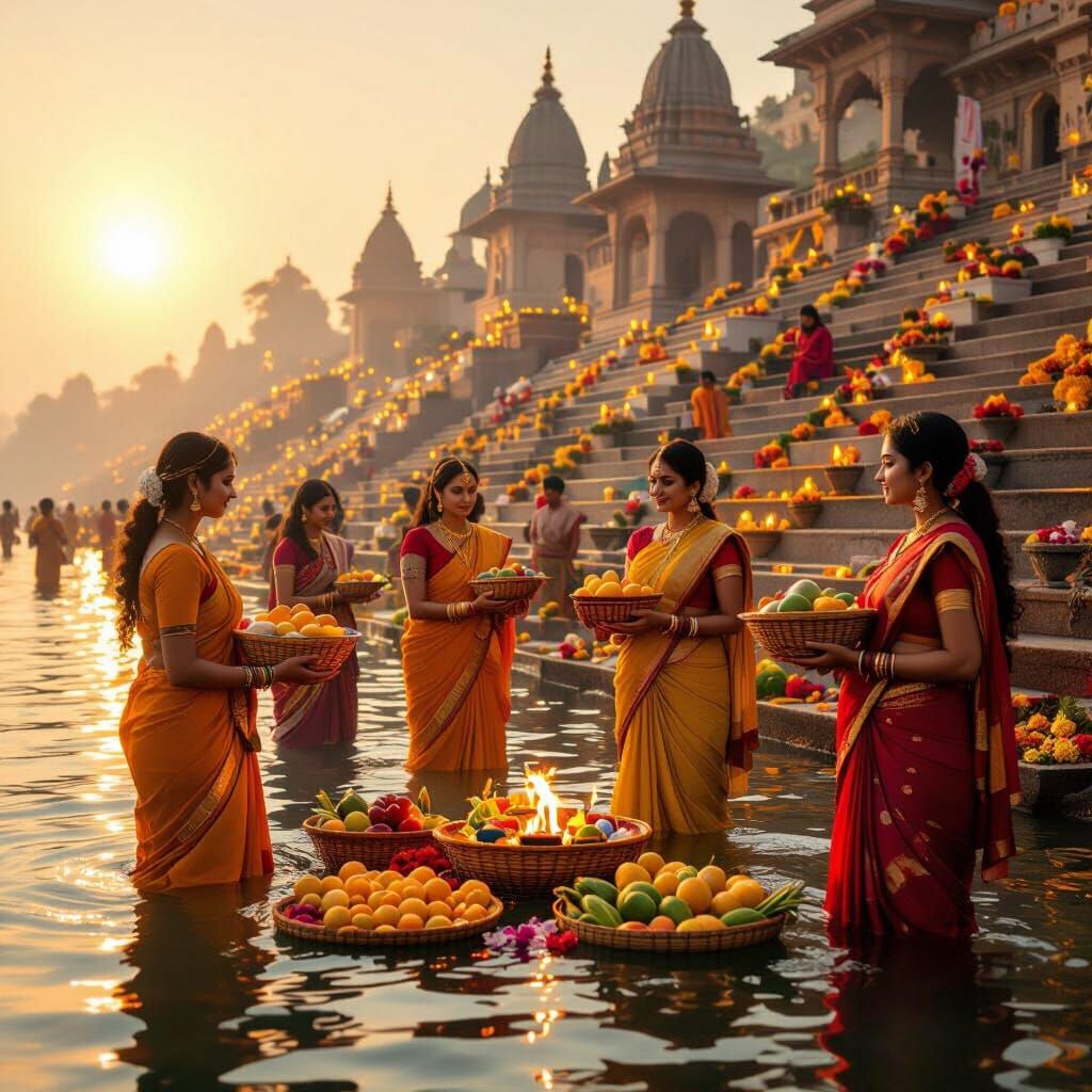 Chhath Puja Sunrise Devotion at the River