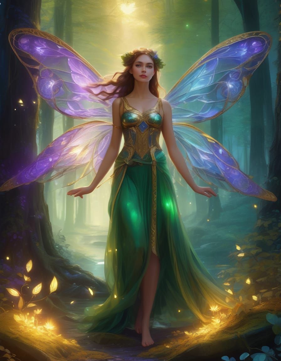 Enchanted Fairy Before Magical Forest Portal