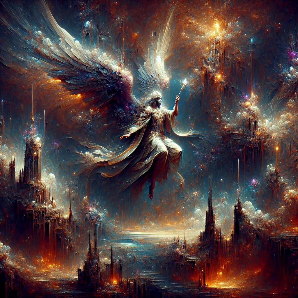 Archangel Jophiel Concept Art in Matte Painting Style