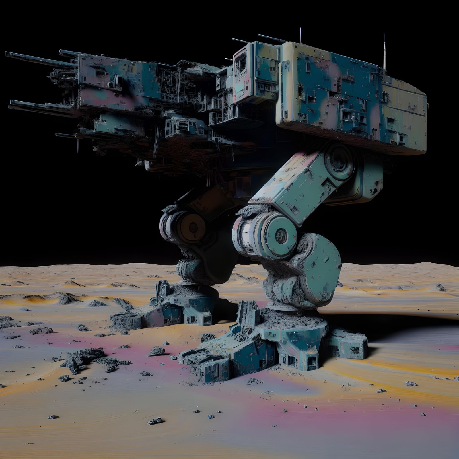Abandoned Mecha on Distant Planet: Photorealistic 3D Render