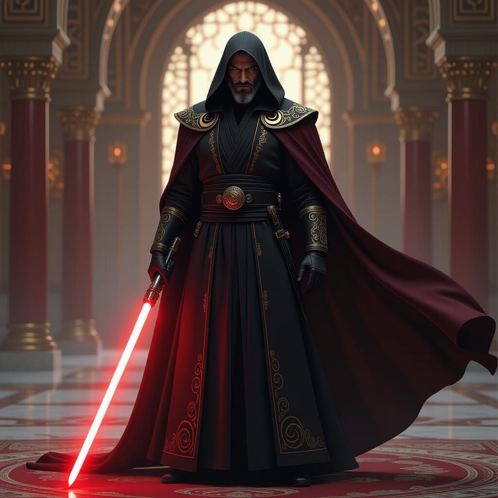 Count Dooku as Ottoman Vizier with Lightsaber