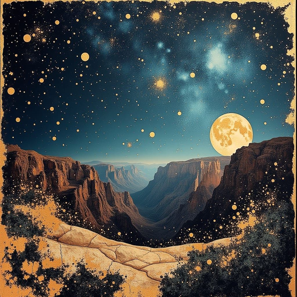 Gold specs and splatters