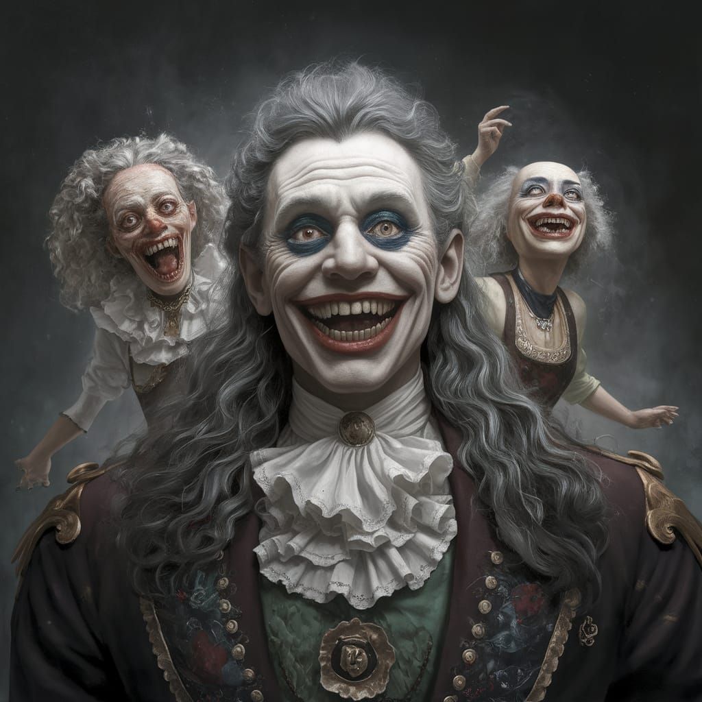 Dark Circus Horrors in Ethereal Fantasy Oil Paintings