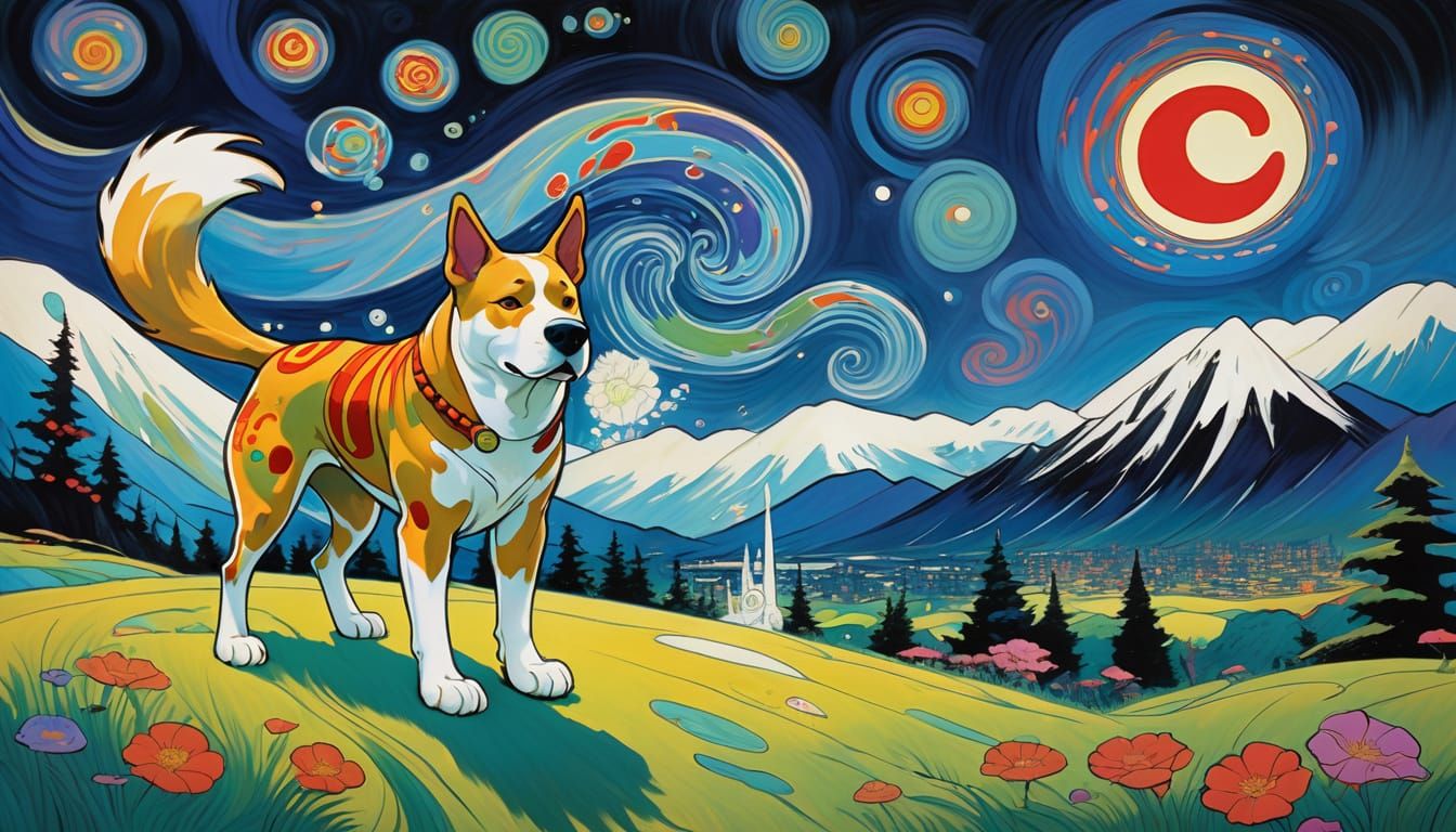 Okami as Scooby Doo in Klimt Style