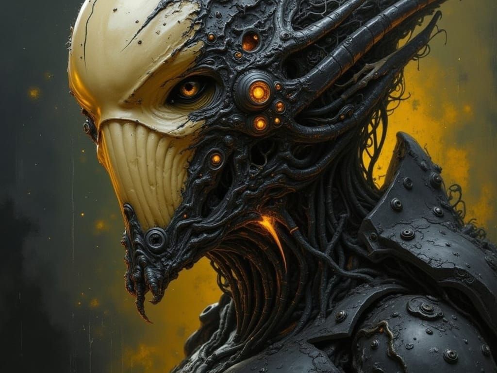 Predatory Alien Hybrid Centum in Marble Armor