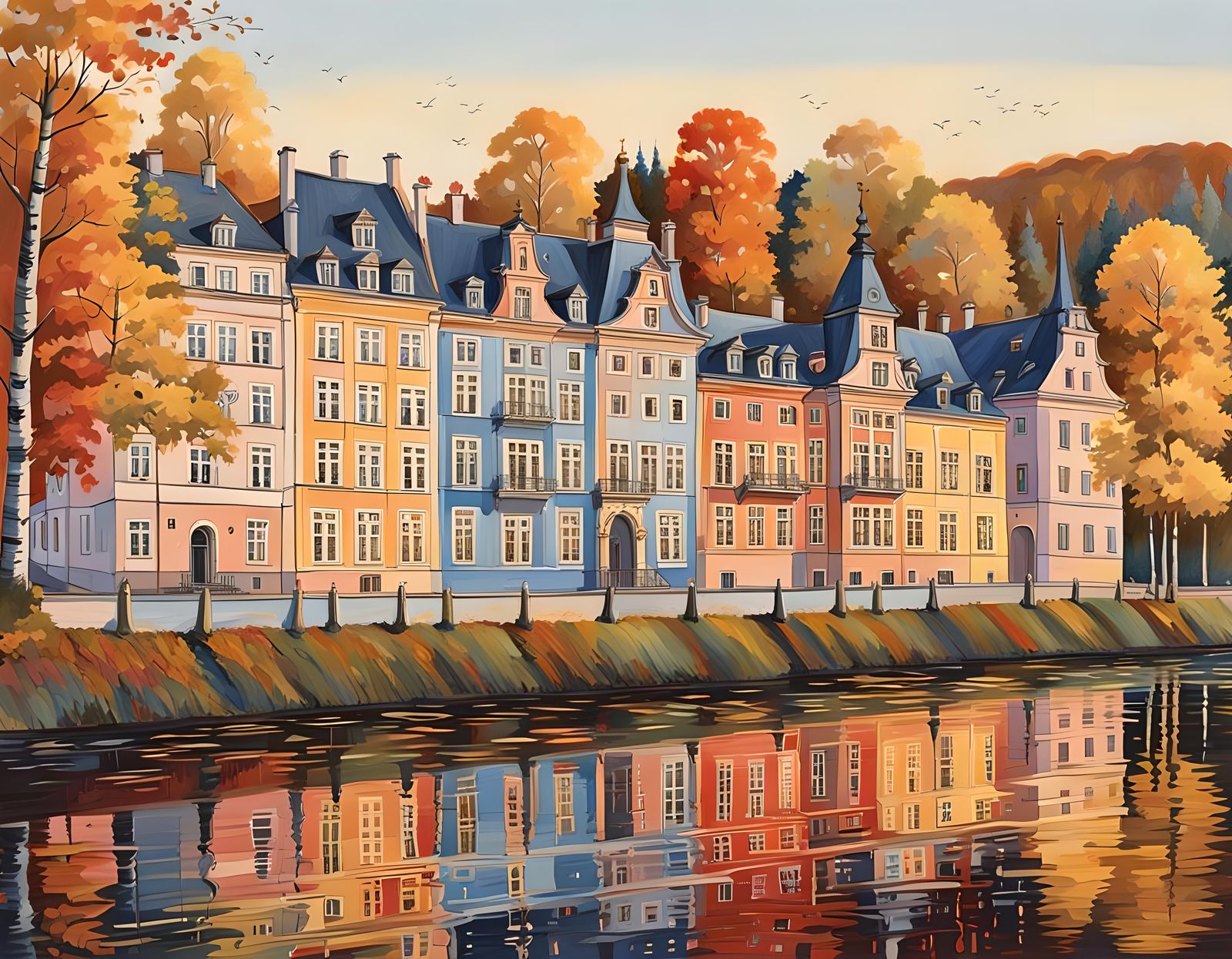 Colorful Palaces in Hessen Germany, Gustav Klimt Style