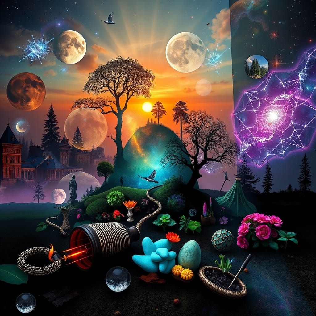 Ethereal Nature Surrender in Vibrant Digital Art