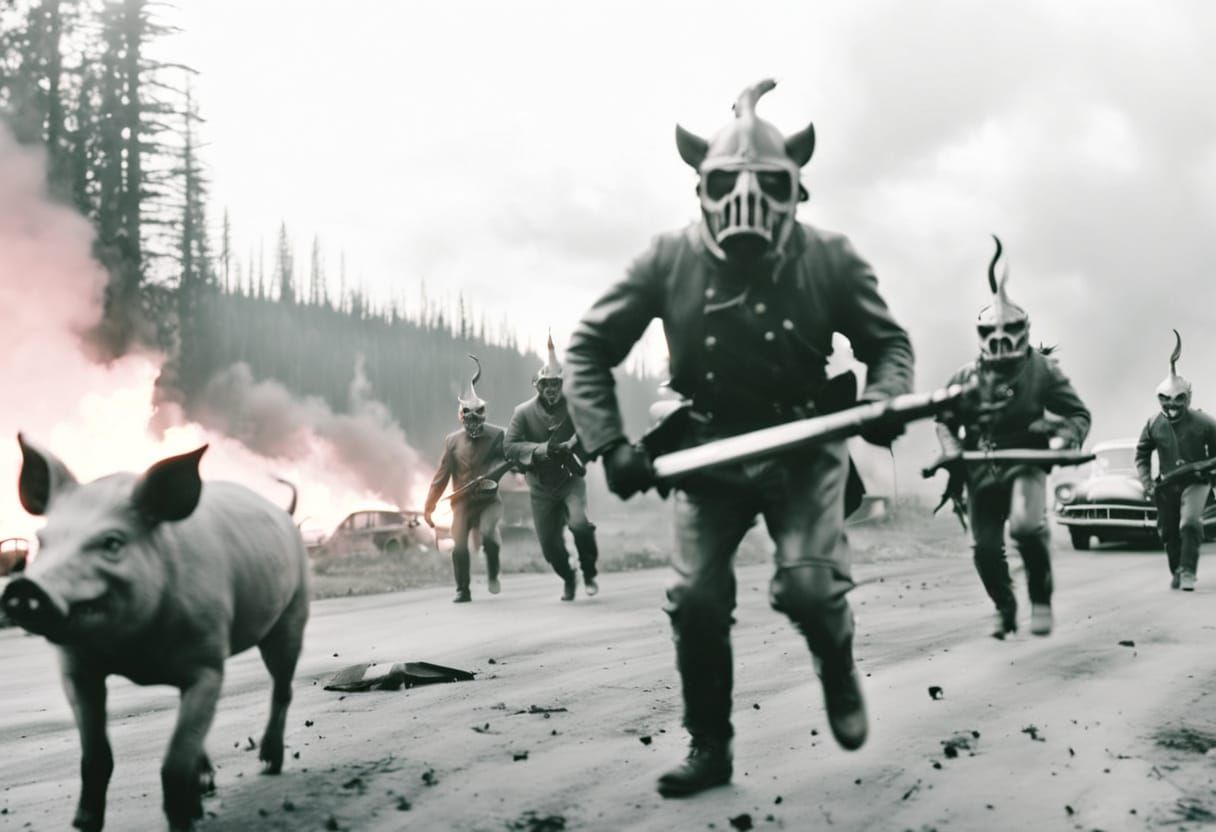 Devil Destroys Parking Lot: Surreal Hellscape