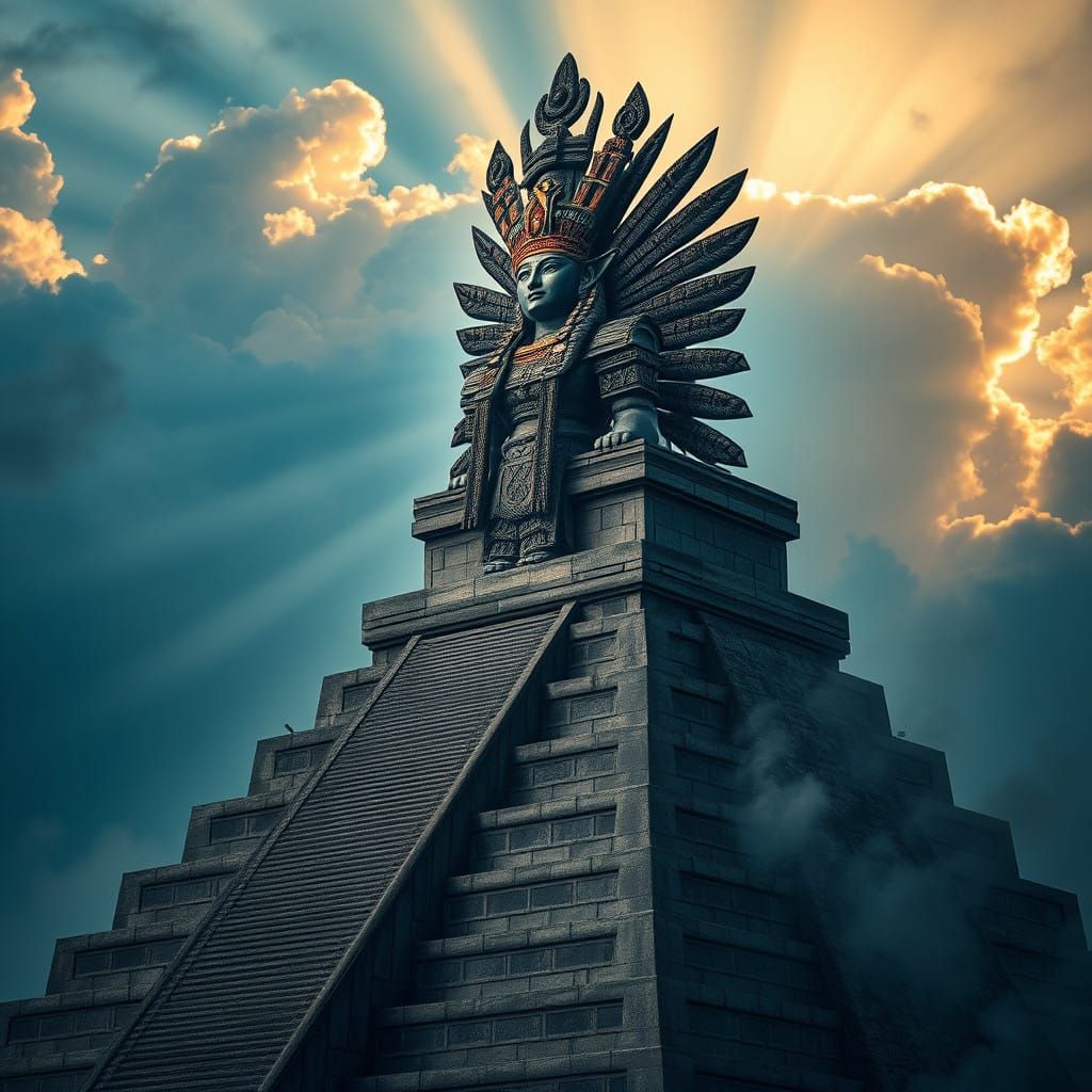 Goddess of Twilight Ascends Ancient Pyramid