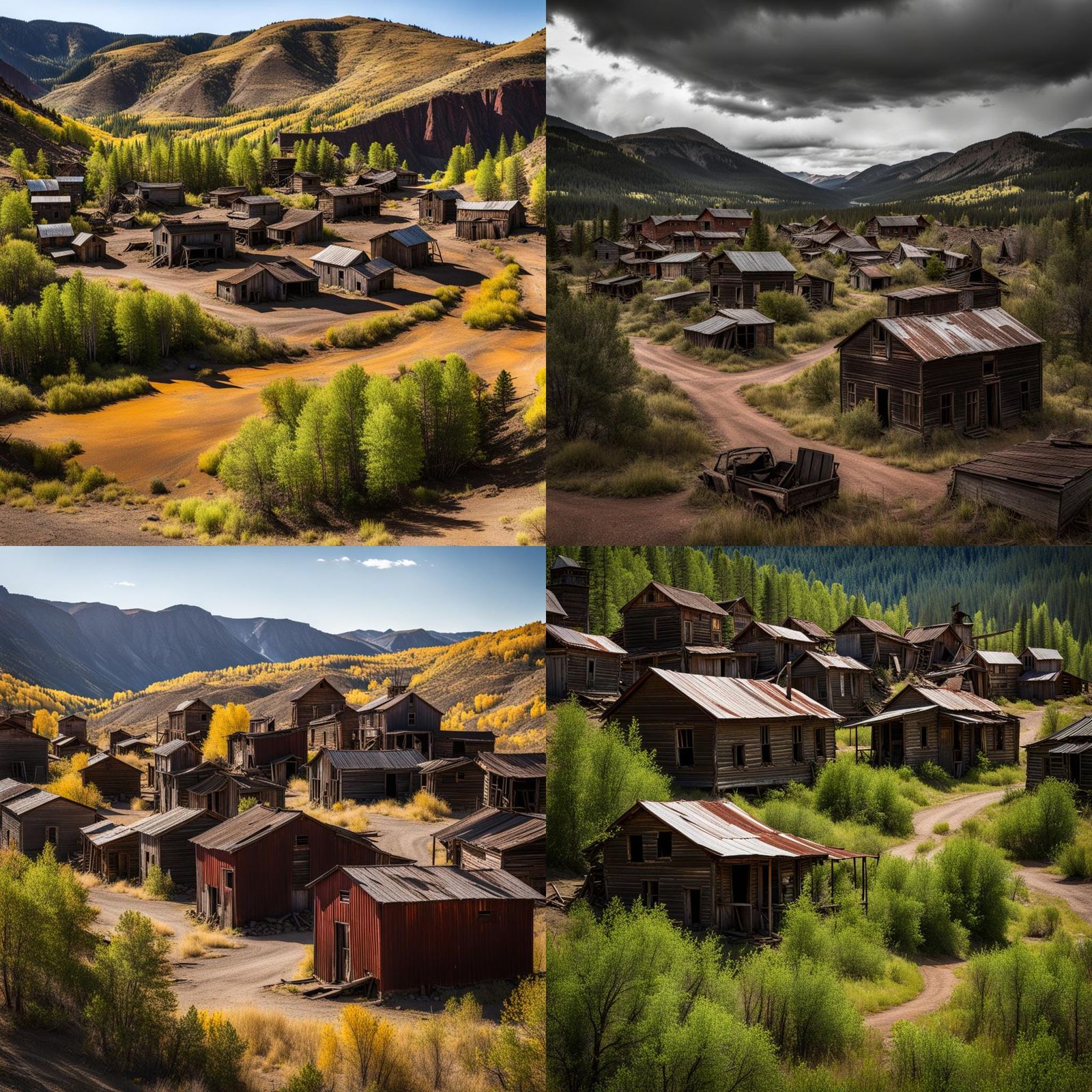 Eerie Abandoned Mining Town Landscape