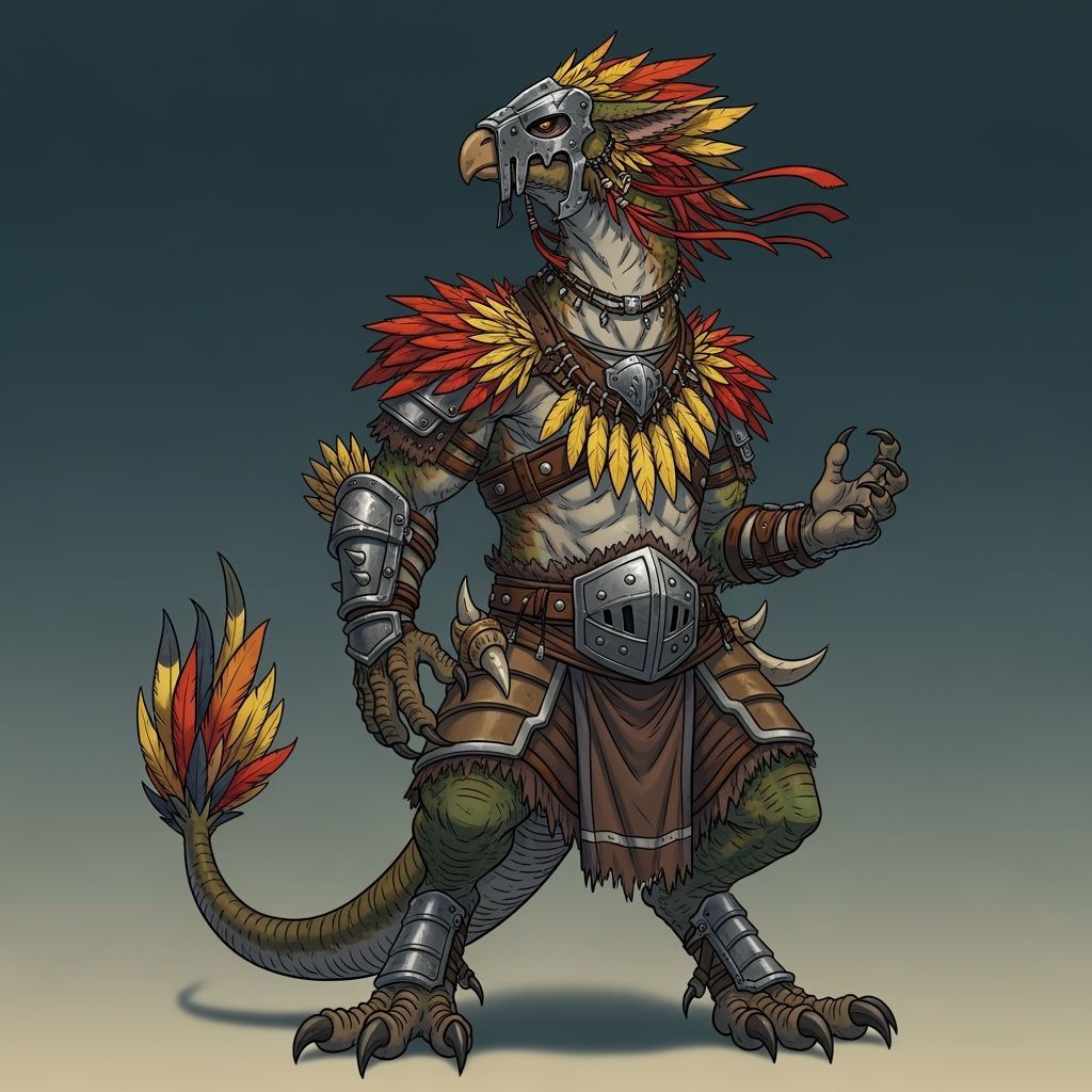 Towering Rirdian Warrior in Barbarian Armor