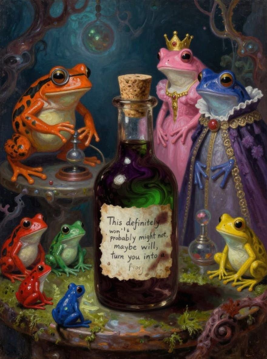 This definitely won't, probably might not, maybe will, turn you into a frog