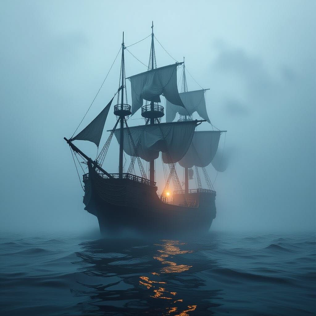 Phantom Ship of Memories Emerging from Fog