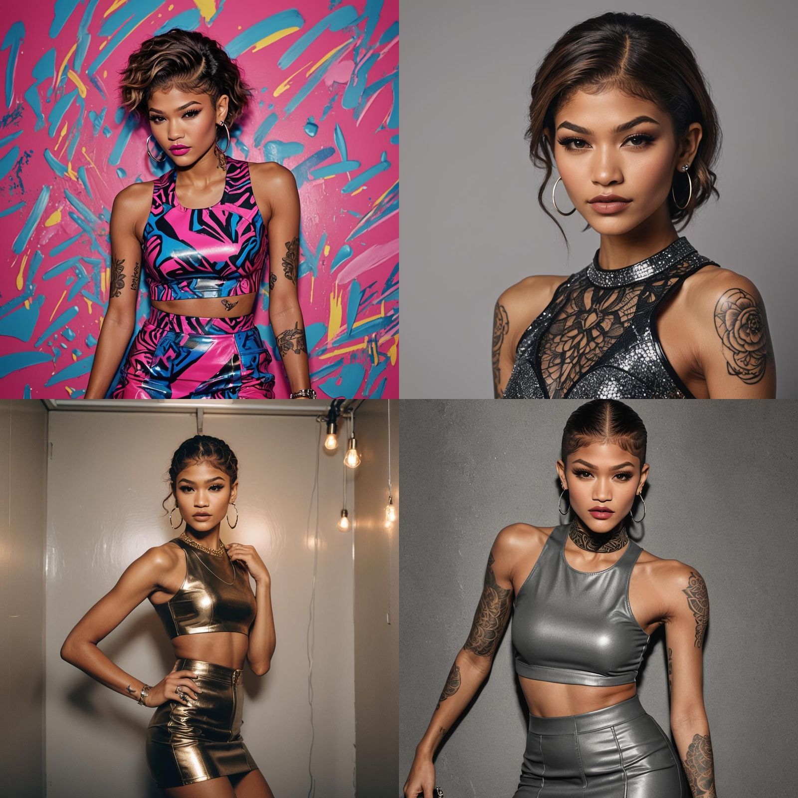 Figure in Crop Top and Mini Skirt