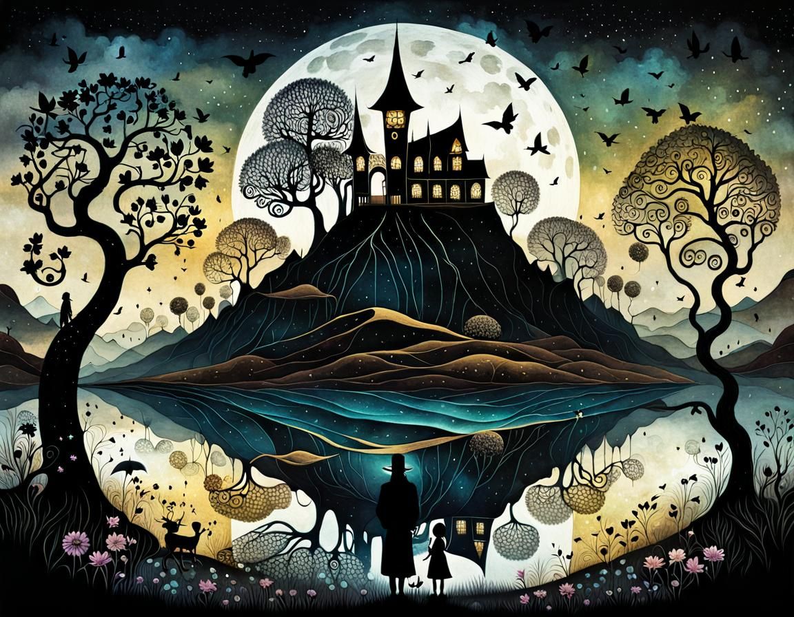 Ethereal Fantasy Landscape in Dreamlike Composition