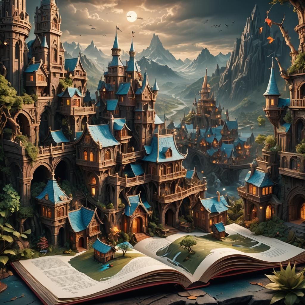 Fantastical Pop-Up Books in Detailed Matte Painting