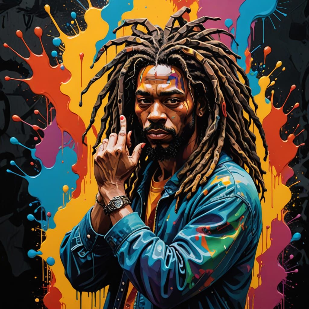 Rebellious Patriot: A Vibrant Street Art Masterpiece