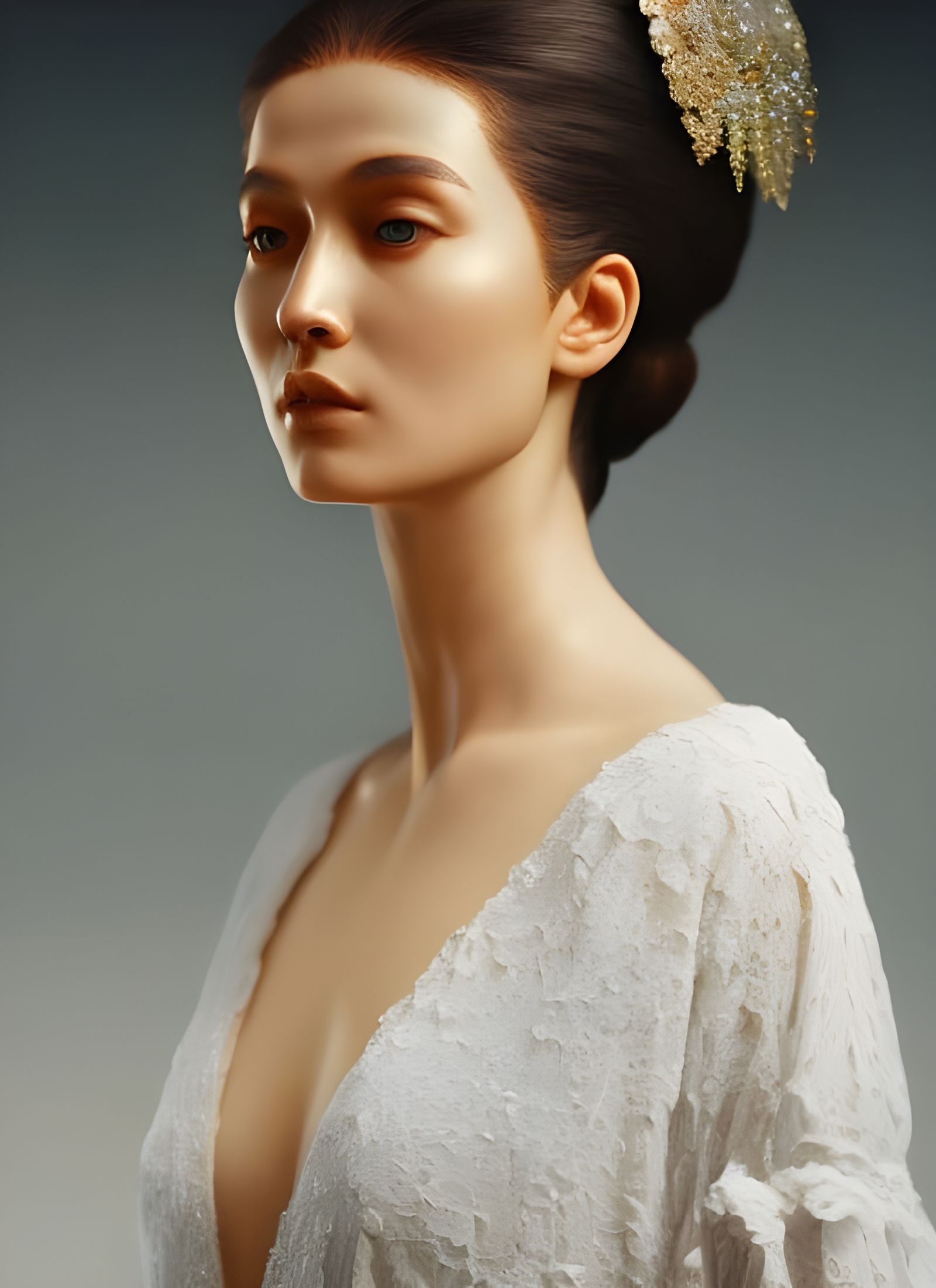 Ethereal Portrait in Hyperreal Painting Style