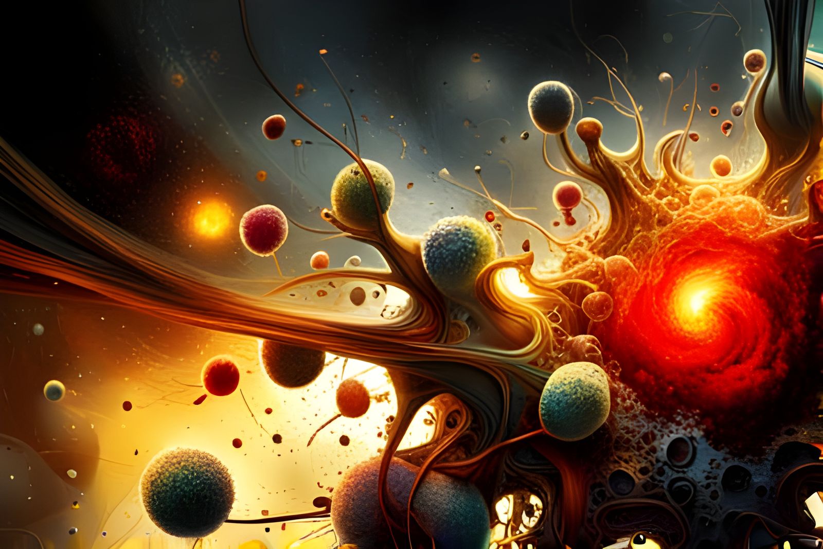 Cosmic Abstract Art in Surrealist Style