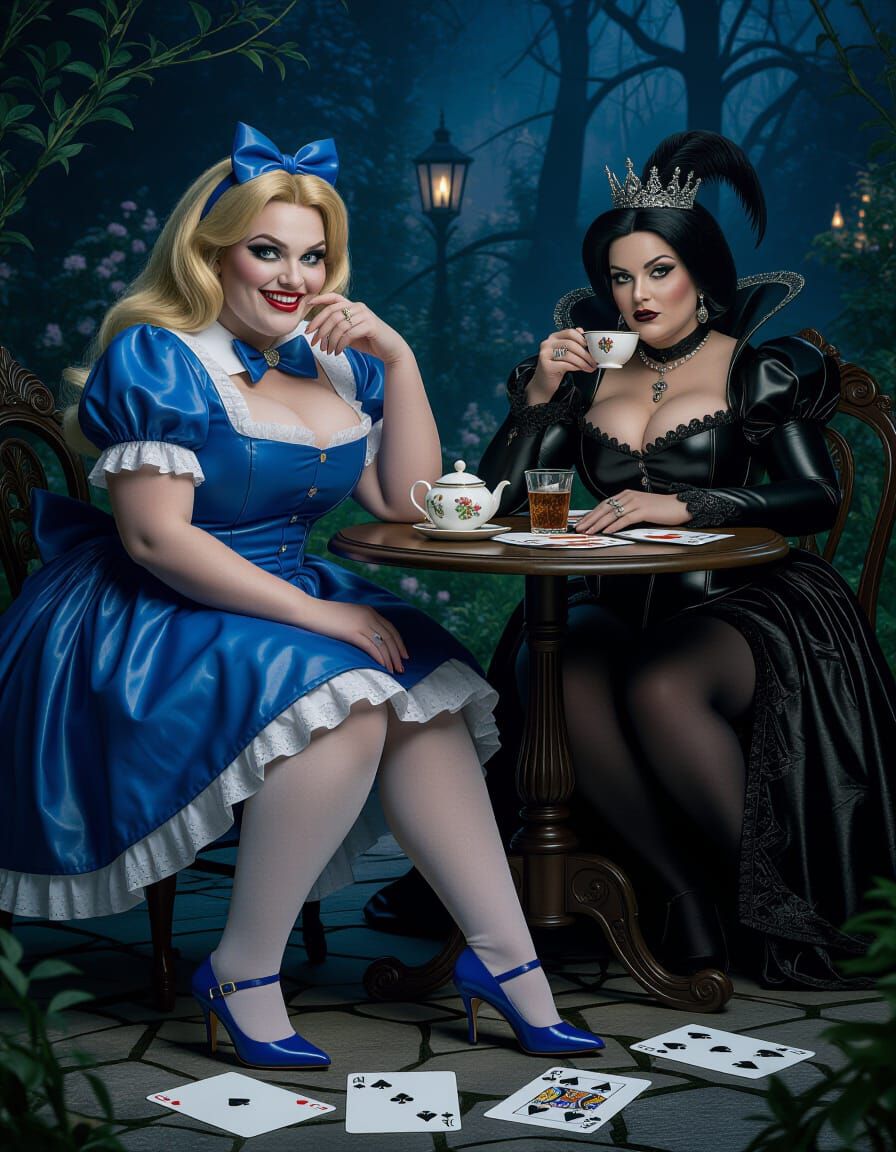 Alice in Gothic Wonderland with Scary Queen