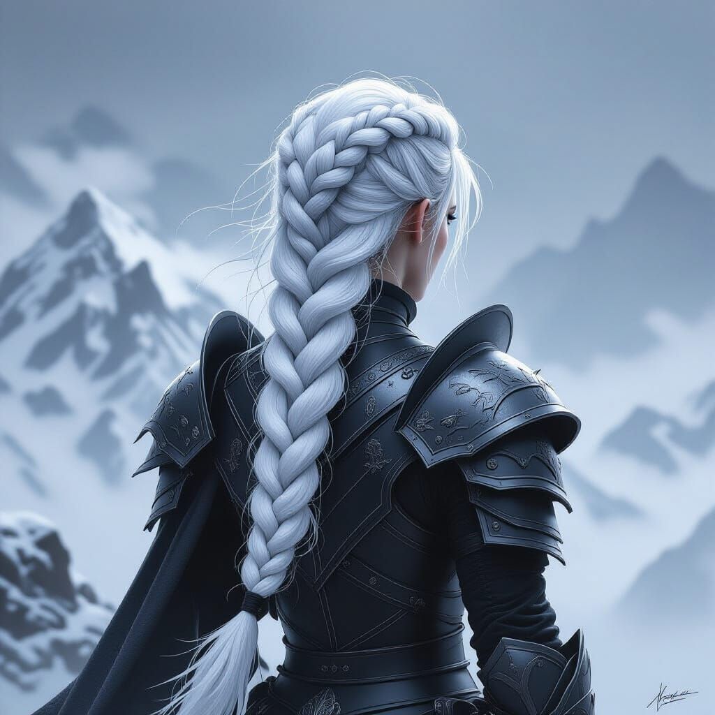 Valkyrie with Ice Braids on Misty Battlefield