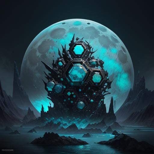 Abstract Geometric Design with Labradorite and Pearls