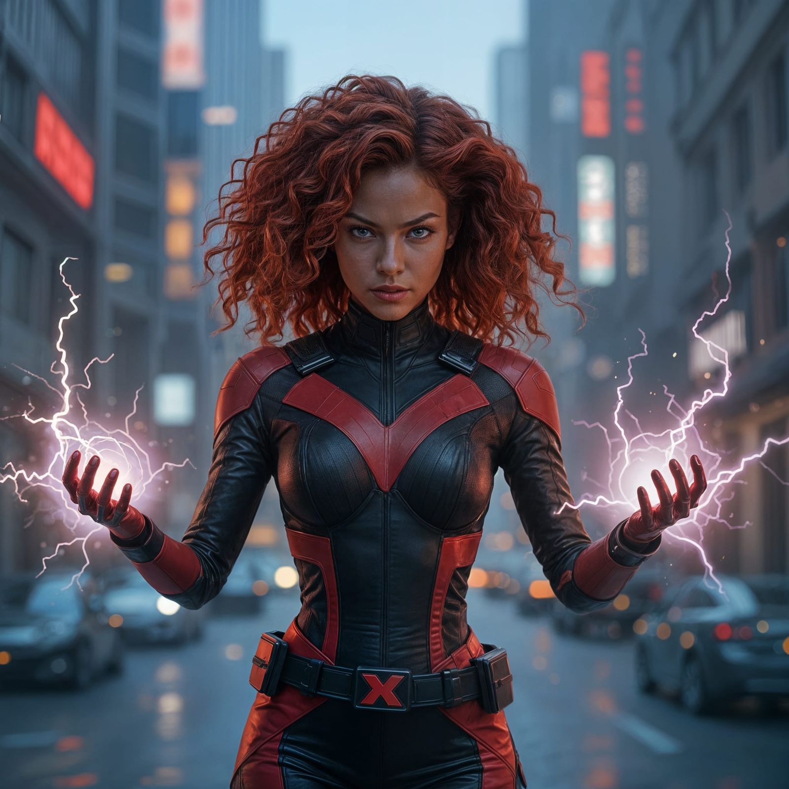 Jean Grey Unleashes Telepathic Power in Futuristic City