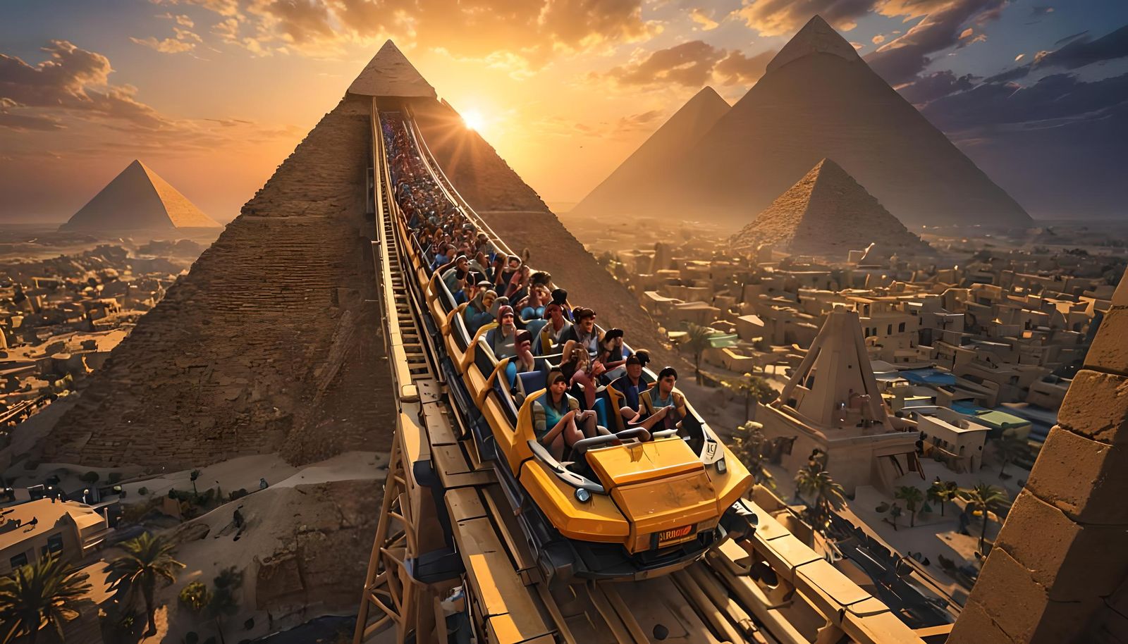 Futuristic Egyptian Roller Coaster at Giza