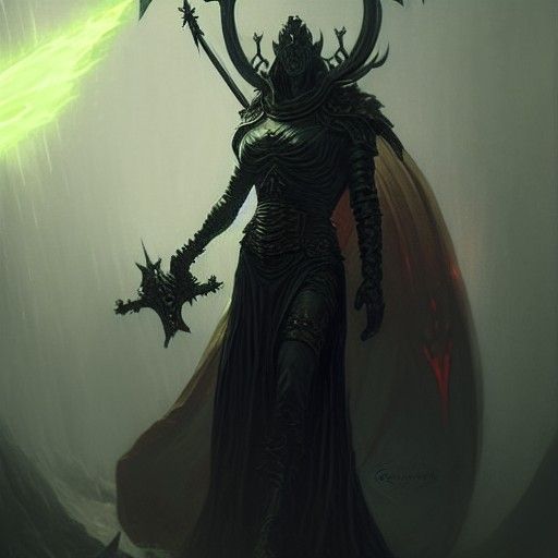 Grimdark Sci-Fi Warrior with Power Sword