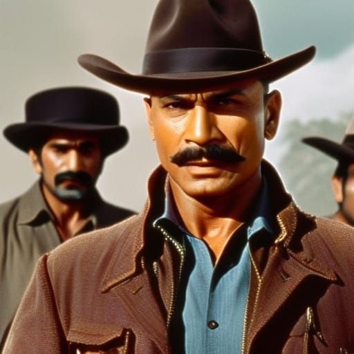 Screen capture of the Bollywood version of The Magnificent Seven