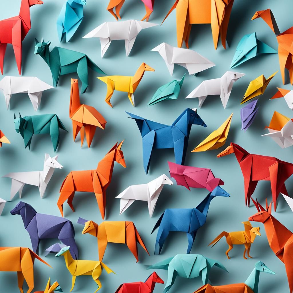 Origami Animal Papercraft in 8K Resolution