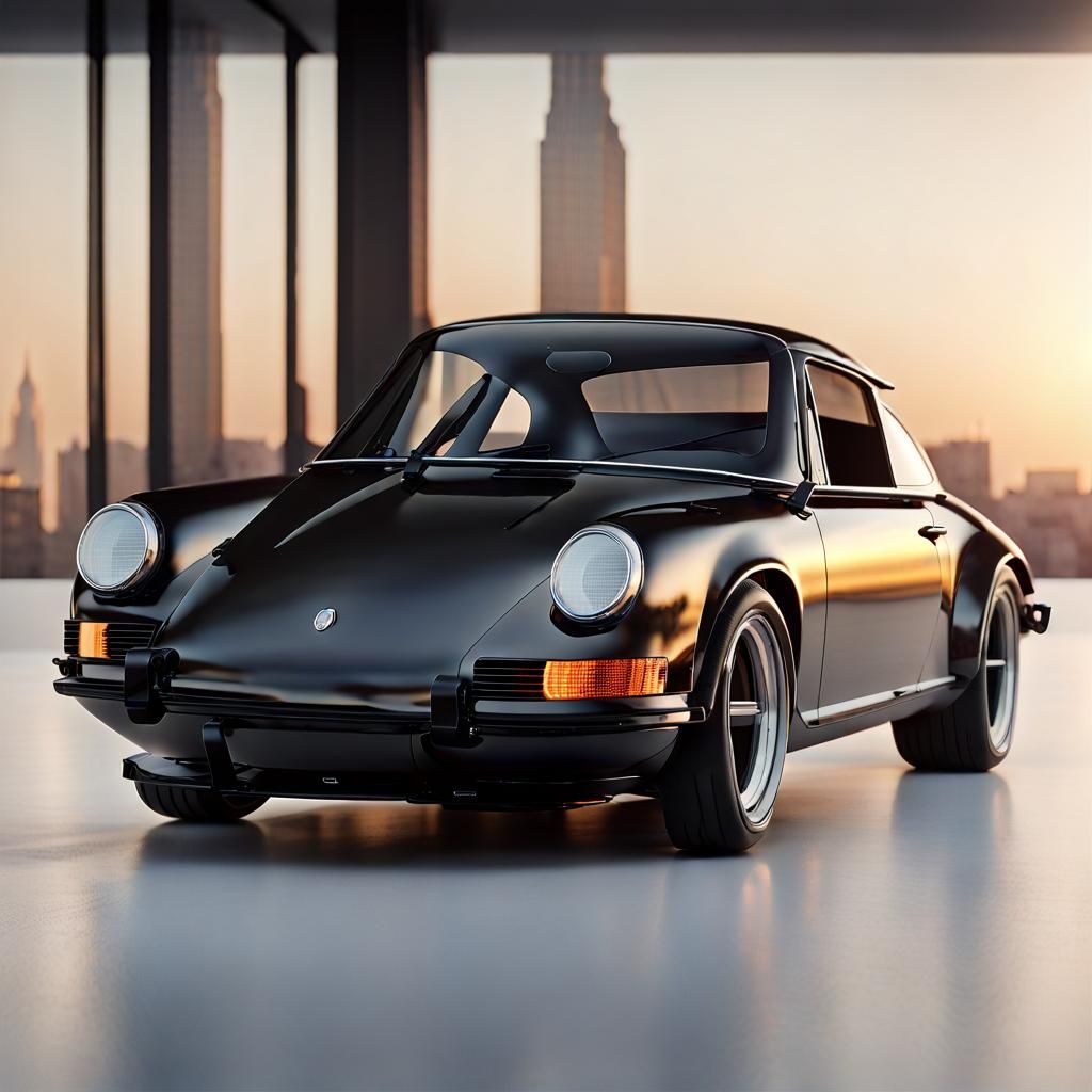 Sleek Porsche 911 3D Render in Minimalist Style