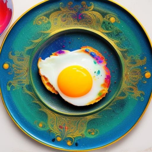 Rainbow Yolks in Art Nouveau Style
