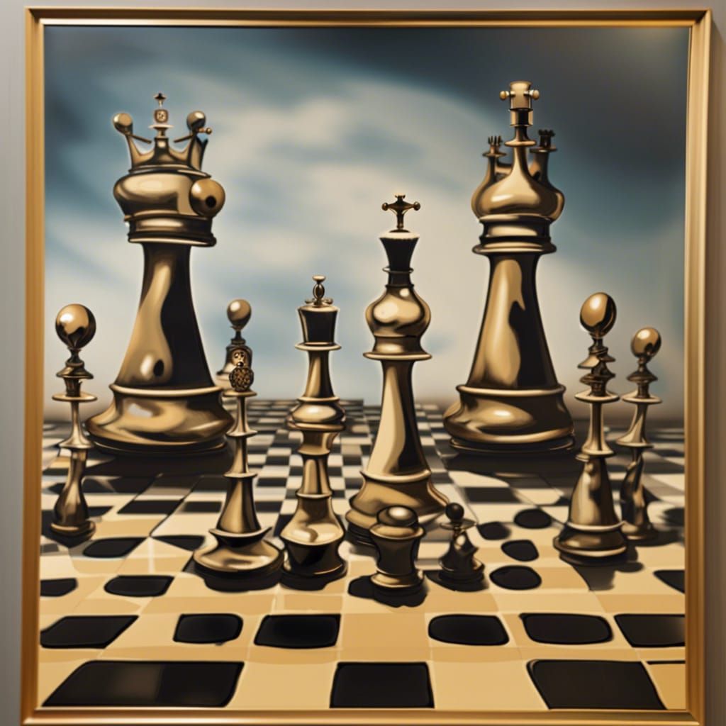 Surreal Chess Game in Salvador Dali Style