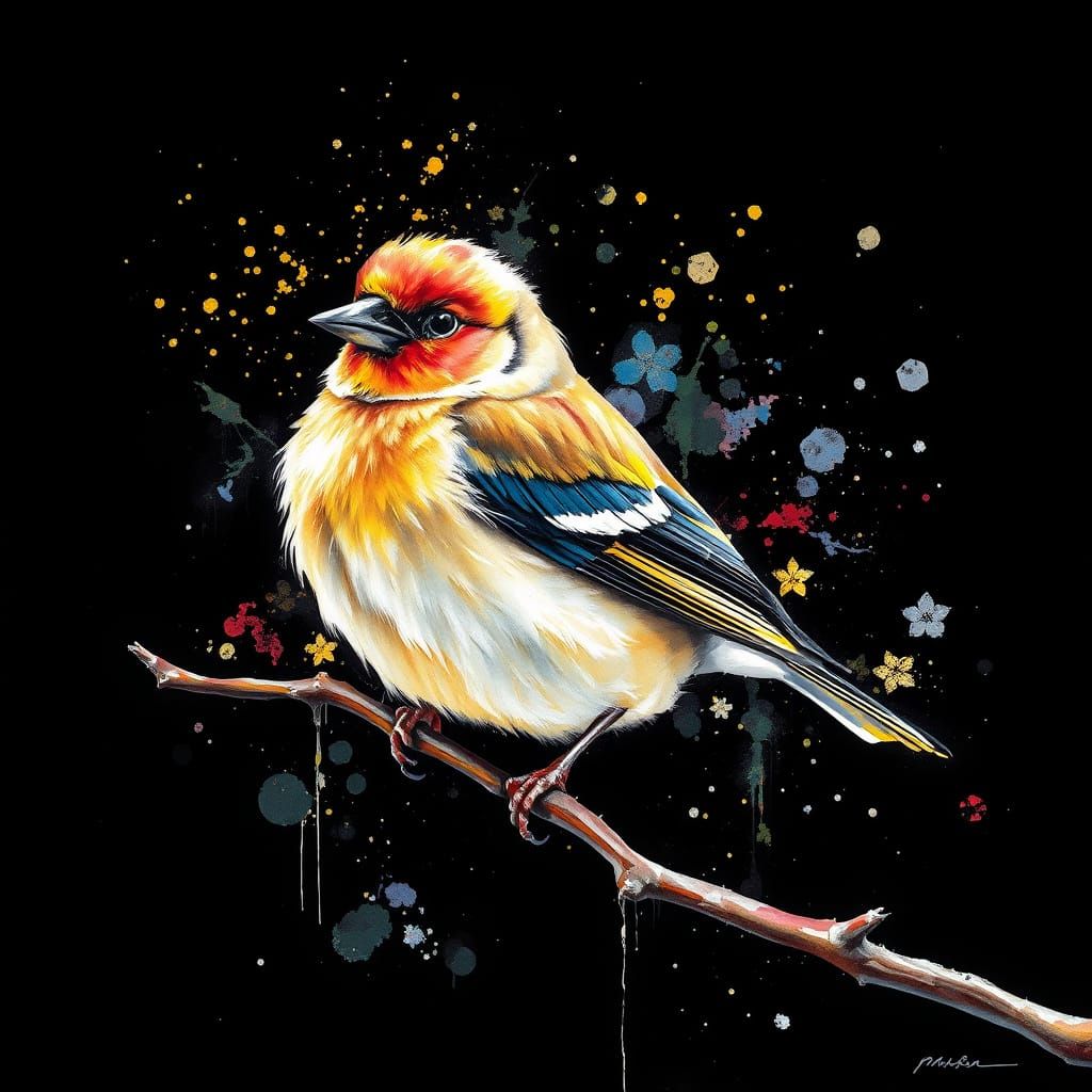 Vibrant Goldfinch in Hyper-Realistic Splendor