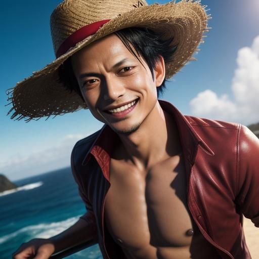 Hyperrealistic Luffy Portrait with Dynamic Lighting