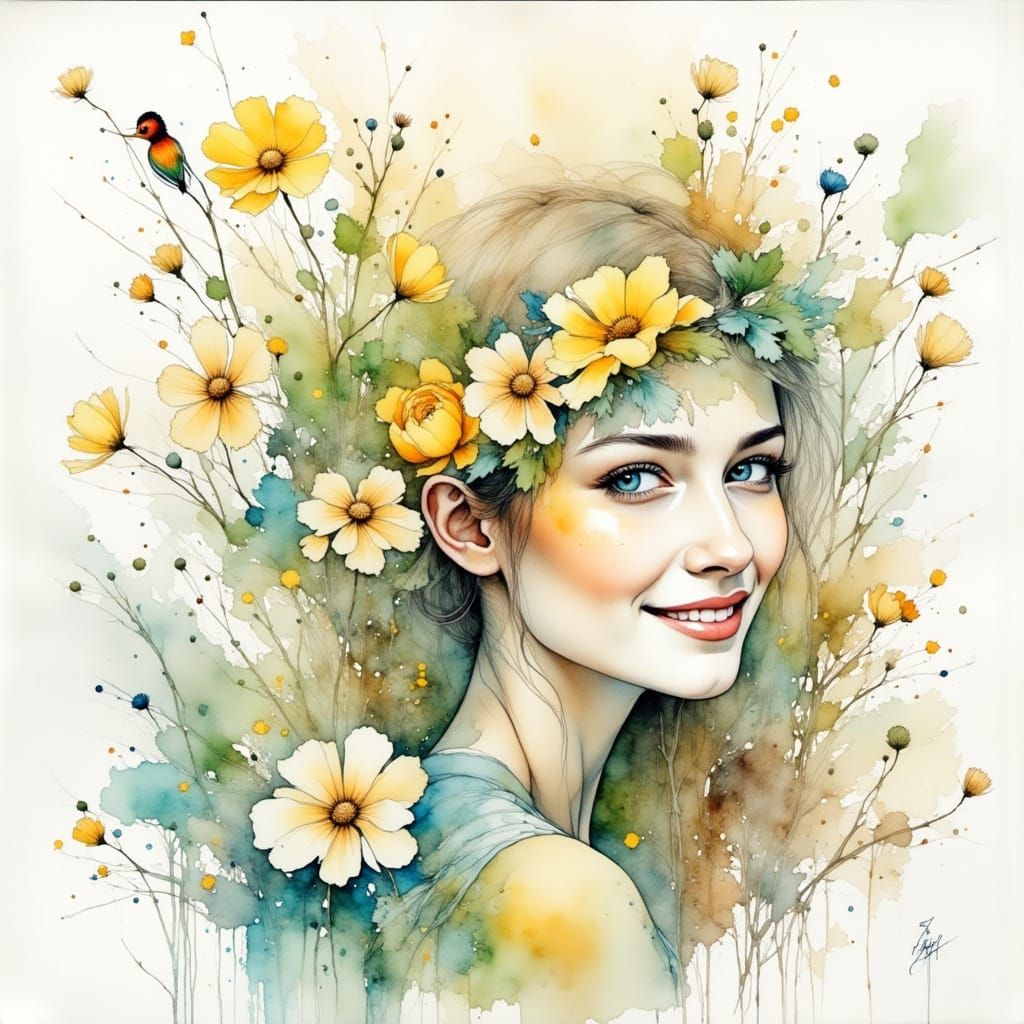 Whimsical May Queen Prepares for Spring Festival in Vibrant ...