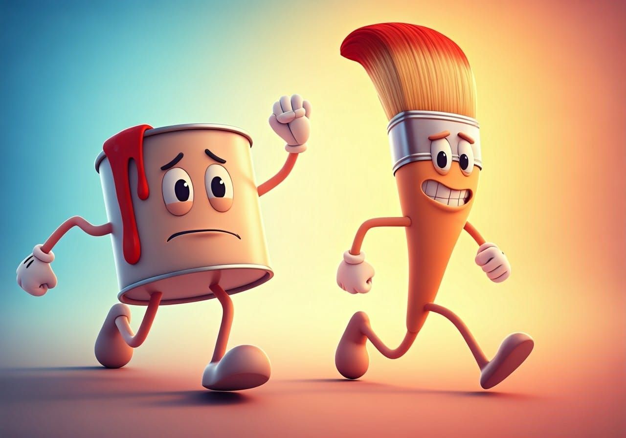 Vibrant Paint Tin Escapes Crafty Paintbrush