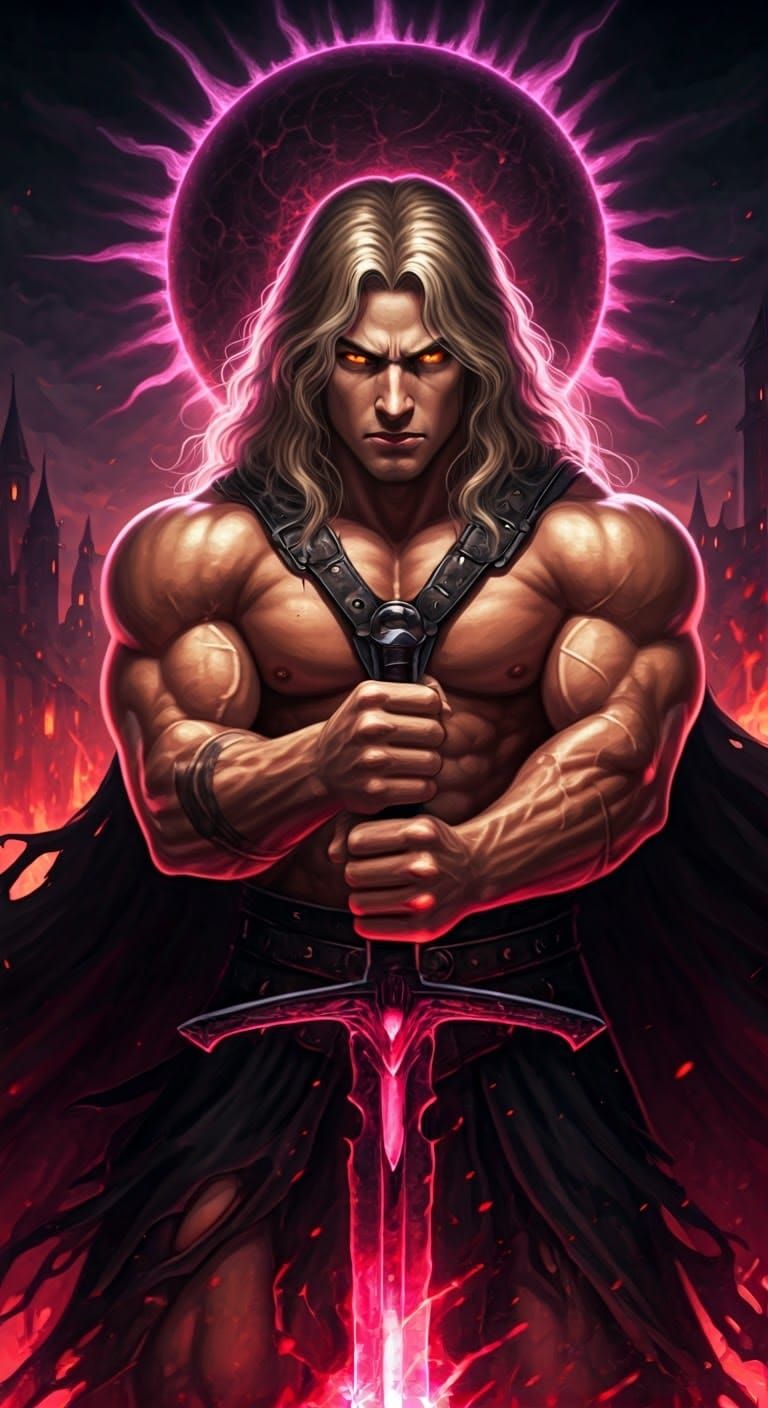 Dark Fantasy Prince by Night, Possessed by Magenta Flame