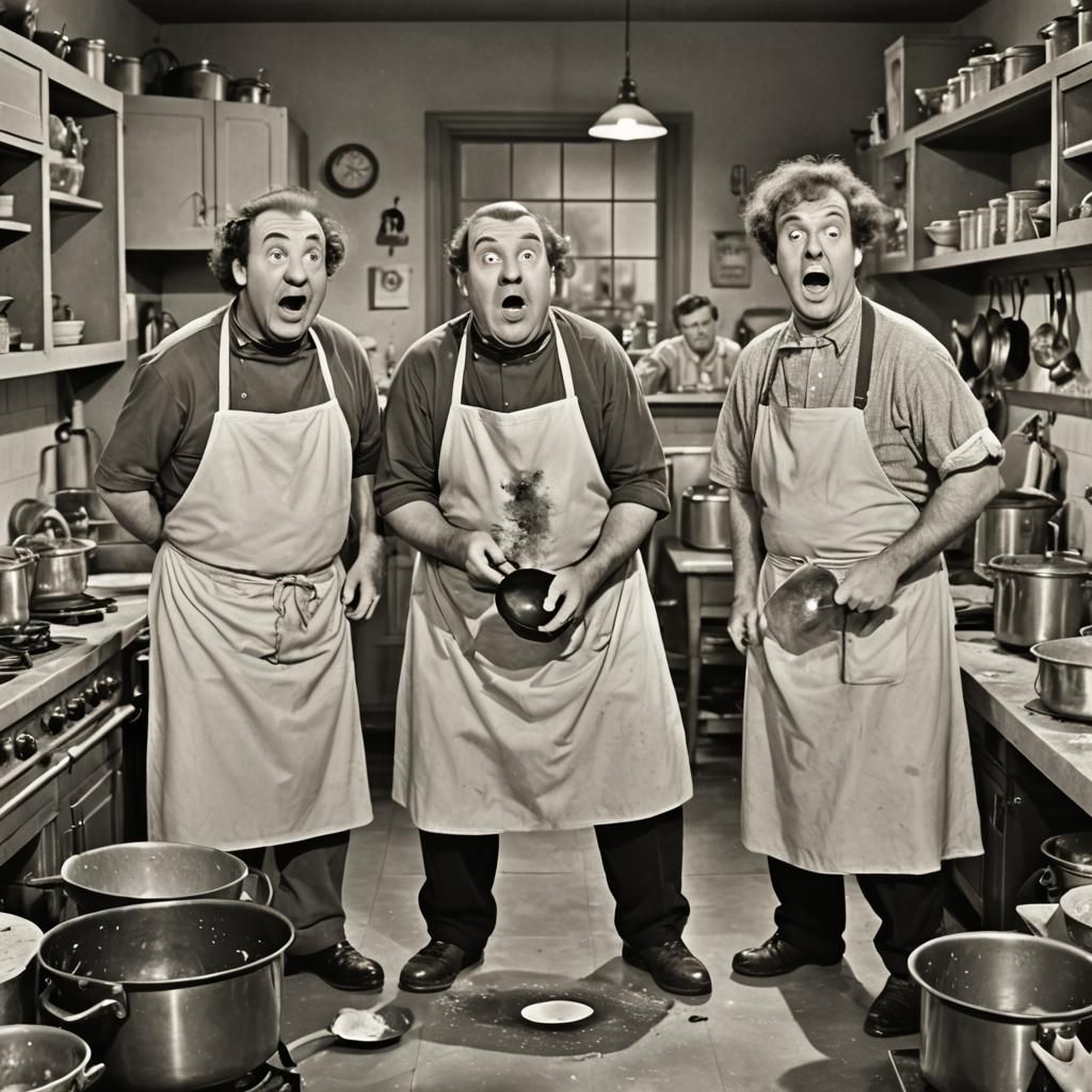 The Three Stooges in Vintage Comedy Photo