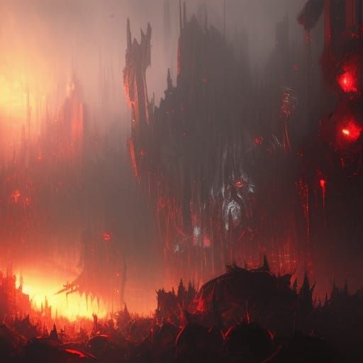 Chaos Space Marine Blood in Dark Fantasy Style