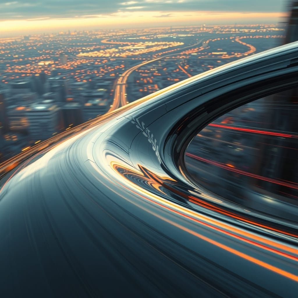 Futuristic Metallic Curves in Motion