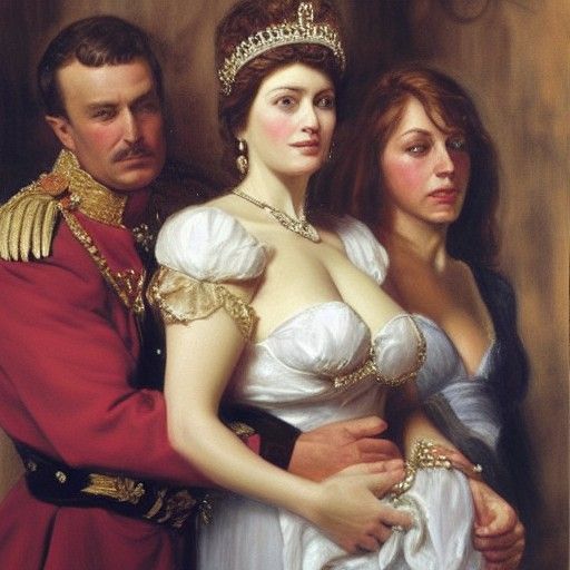 Queen of France Imprisoned, Oil Painting