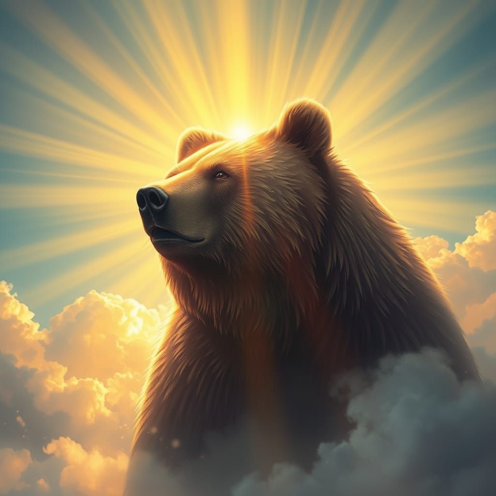 Majestic Bear in Ethereal Clouds