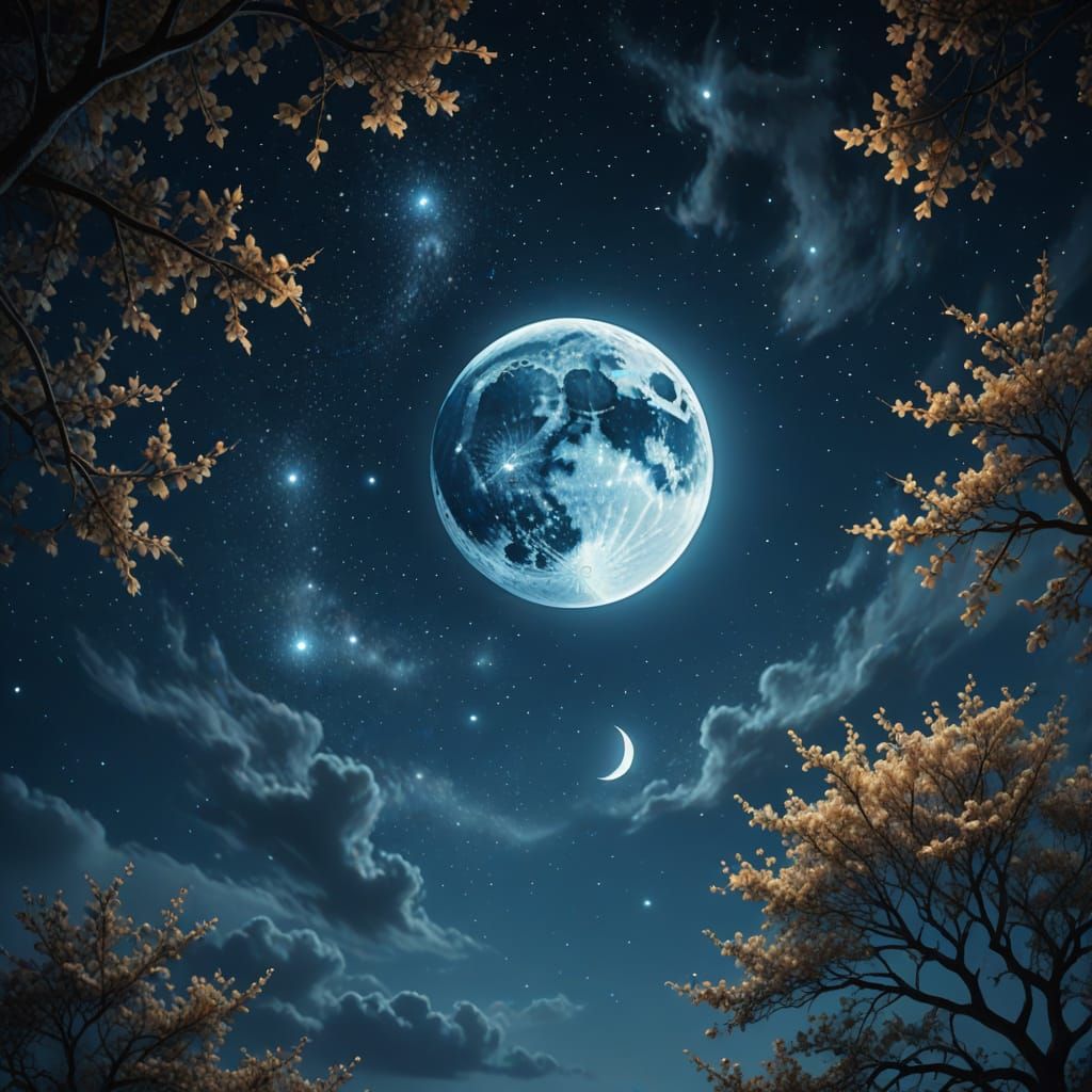 Dreamy Celestial Masterpiece with Twinkling Stars and Soft L...