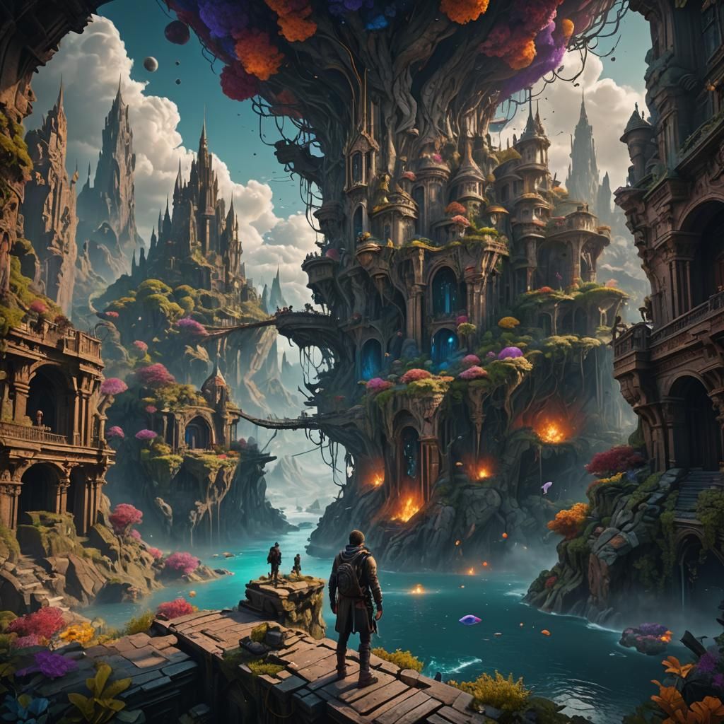 Fantastical Overthinker in Detailed Matte Painting