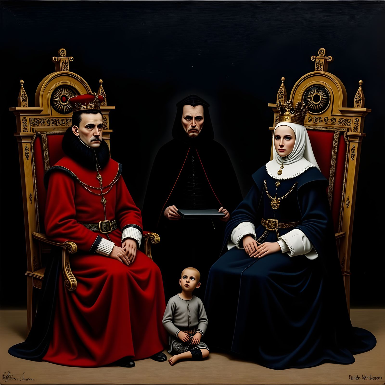 Medieval Royalty in Dark Official Portrait