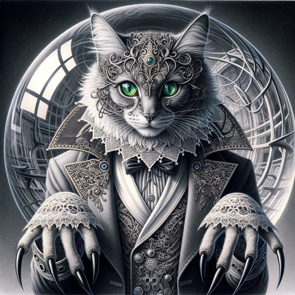 Enigmatic Cat in Haitian-Inspired Tactical Gear, Surrounded ...