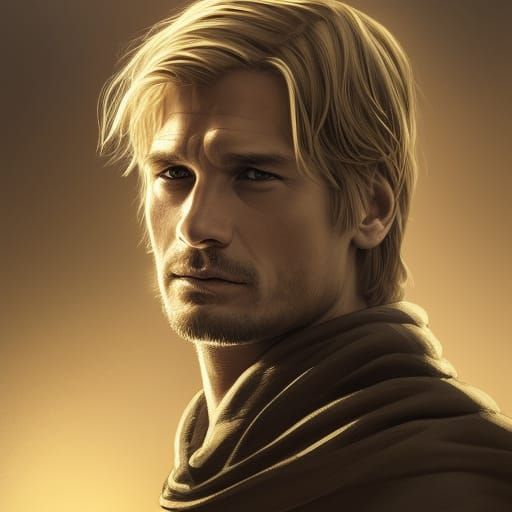 Detailed Portrait of Blonde Man in Hoodie